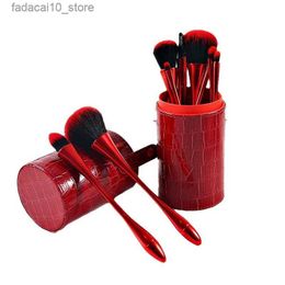 Pennelli per trucco Rosso 10 pezzi Set di pennelli per trucco Fondotinta correttore Trucco Trucco Contorno Pennello per occhi Trucco Strumento professionale Ombretto Q240126