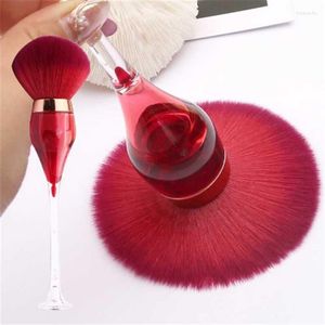 Make -upborstels rode wijnglas vorm gezichtsborstel groot zacht poeder blush foundation cosmetische professionele make -up toolmake -up