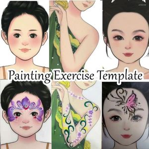Make -upborstels herbruikbaar schilderen oefeningsjabloon gezicht stencil wasbare oefenbord draagbare lichaamsbenodigdheden