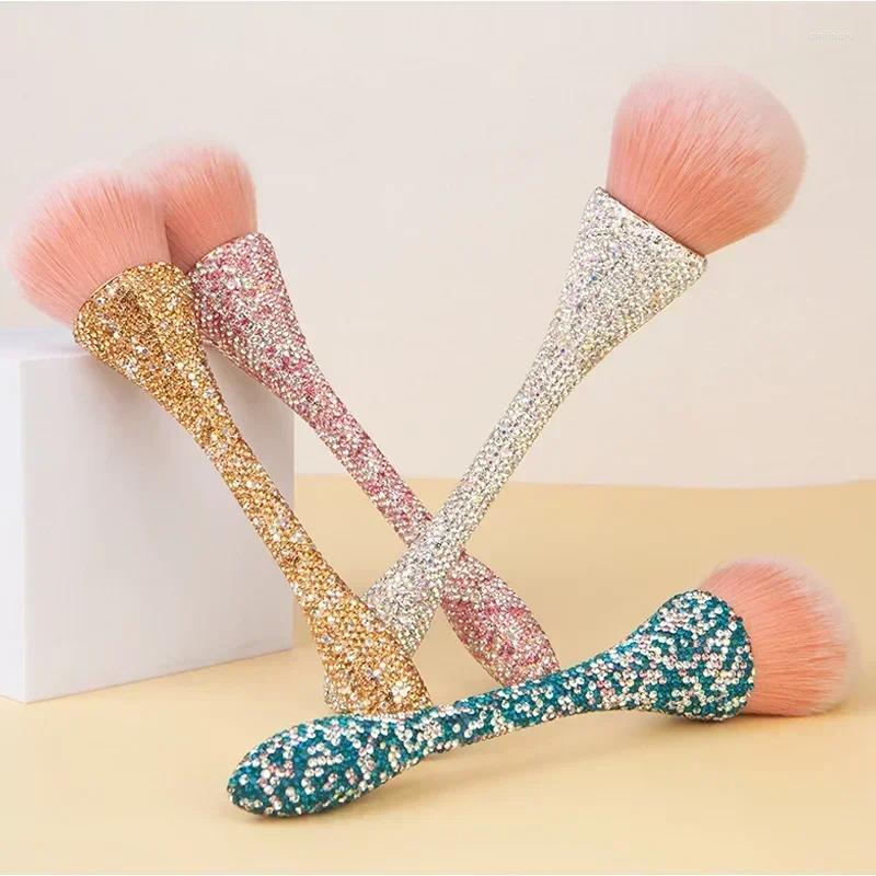 Makeup Brushes Rhinestone Handle Loose Powder Brush Single Girl Pink Setting Beauty Tools