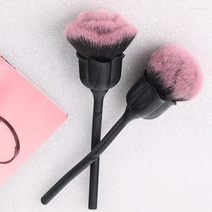 Pinceaux de maquillage Rose fleur brosse poudre libre Blush Nail Art poussière pour manucure fond de teint outil de maquillage