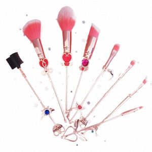 Pinceaux de maquillage Sailor Mo Anime Cardcaptor Sakura Pinceaux de maquillage Set Outils Kit Poudre Lâche Ombre à Paupières Blush Synthétique m4vW #