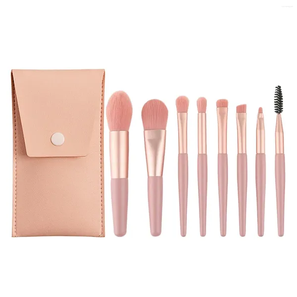 Ensemble de pinceaux de maquillage 8 pièces rose Premium cosmétique maquillage fond de teint mélange Blush correcteur Shader fard à paupières