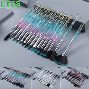 Ensemble de pinceaux de maquillage Crystal Diamond 15pcs pinceau cosmétique visage ombre à paupières fond de teint correcteur eyeliner cils lèvre sourcils brosses kit