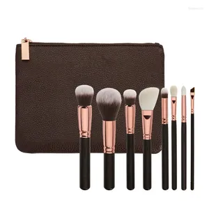 Brushes de maquillage Set Eye Full Sac Complete 8pcs Face Brushes Brushes Cosmetics Tool Rose Golden Luxury Kit