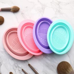 Make -upborstels Siliconen borstel Cleaner Cosmetische Foundation Make -up handgereedschap Waswasbord Pad Cleaning Matmake -up