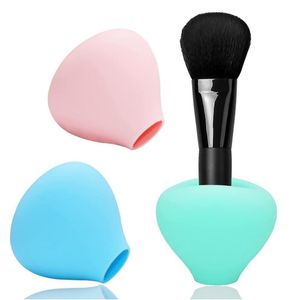 Make -upborstels Siliconenborstelhouder Cover Travel Storage Box Make -up foundation Set met casemakeUp