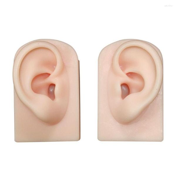 Pinceaux de maquillage Silicone oreille modèle bijoux humains boucles d'oreilles affichage Simulation faux Piercing formation accessoires doux