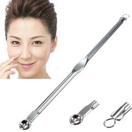 Make -upborstels Silver Blackhead Comedone Acne Blemish Extractor Remover Roestvrije naalden Verwijder Tool voor vrouwen Girls Cosmetische toolmake -up