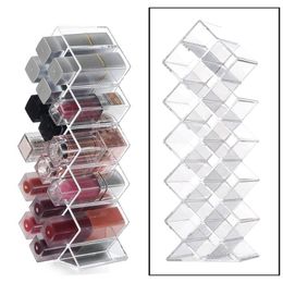 Make -upborstels Space Lipstick Holder Clear Acryl Lip Gloss Case Display Rack Organizer Stick Cosmetics BoxesmakeUp