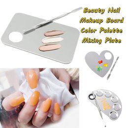 Make -up borstels stijlen met spatel staaf nail art vrouwen meisjes Poolse foundation semicircle schilderij schoonheid kleurpalet mengplaat makmakeu