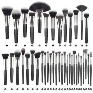 Pinceaux de maquillage outils 5-40 pièces ensemble de pinceaux professionnels noirs de luxe grand fond de teint en poudre pinceaux de maquillage de mélange naturel 230922