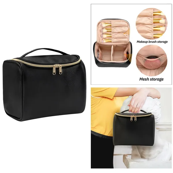 Pinceaux de maquillage sac de voyage organisateur de qualité imperméable en cuir PU utilisation quotidienne