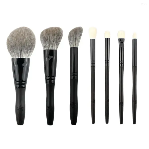 Pinceles de maquillaje W99, Kit de brochas profesional hecho a mano, pelo de cabra azul suave, polvo para la cara, sombra de ojos, juego de maquillaje con mango de ébano