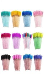 Makeup Brushes White Crystal Glitter Eyelash Mascara Wands Mini Colorful Eye Cils Spoolelie Brush Feight Peigne Beauty Tools7240305