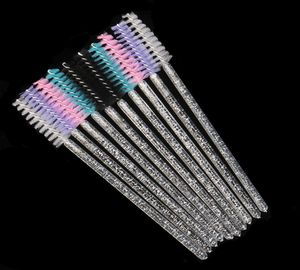 Cepillos de maquillaje White Crystal Glitter Eyelash Mascara Wands mini coloridos pestañas de ojo Spoolie Choza Color Beauty Herramientas9177898