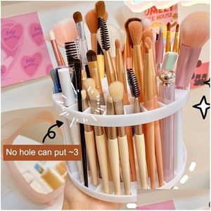 Make -upborstels witte poreuze houder plastic desktop organizer pen opbergdoos nagellak cosmetische borstel houdermake -up druppel levering h dhcmh