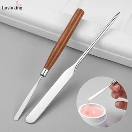 Makeup Brushes Wood Pandage Manucure Gel Spatule Tool Nail Résine Mélange de mélange Stick Couleur Mélanges Bouettes en acier Outils d'art