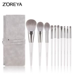 Pinceaux de maquillage ZOREYA ensemble de pinceaux de maquillage cosmétiques ombre à paupières mélange Blushlip poudre surligneur argent fard à paupières Kabuki outils professionnels 231102