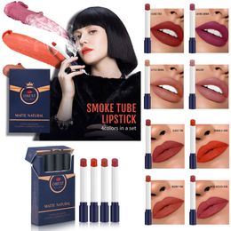 Maquillage Cigarette Rouge À Lèvres Ensemble Qibest Rouges À Lèvres 4 Couleurs Mat Rouge Naturel Nude Hydratant Lisse Rouge À Lèvres Kit Brillant À Lèvres Cadeau De Noël