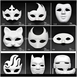 Party Masks Makeup Dance Embryon Moule Diy Peinture Handmade Pulp Animal Halloween Festival Paper blanc Masque DBC 6SKI5 VQQMP