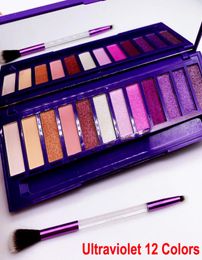Palette Ultraviolet à paupières de maquillage avec Brush Beauty 12 Colors Eyeshadow Shimmer mat