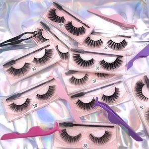 Boîte d'emballage de cils de maquillage cils pour les yeux Set Self Tellintening 20 Style Boîtes d'emballage unique avec pinceau pinceau Opp Bag3208939