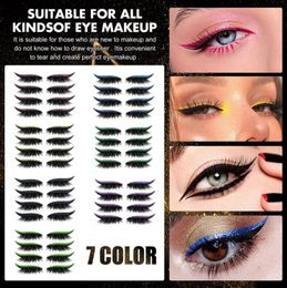 Makeup Eyeliner Eyes Sticker Eyeliners réutilisables et autocollant des cils 4 paires paillettes étanche à l'œil auto-adhésif Leshs autocollant 2112093