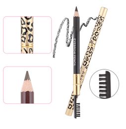 Make-up Eyes Leopard Professionele Make-up Wenkbrauw Pencil Borstel Zwart / Bruin Eye Brow Enhancers Gratis schip 120