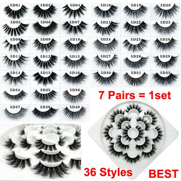 Maquillage des yeux 3D Vison Faux Cils 7 Paires Dramatique Cils À La Main Extension Naturel Épais Doux Volume Faux Cils De Vison gratuit DHL