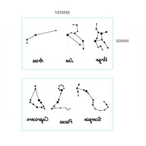 Maquillaje Constelaciones frescas Diagrama de conexión pequeño Patrón de moda y personalizado Impresión por transferencia de agua Simulación Conjunto desechable Pegatinas de tatuaje