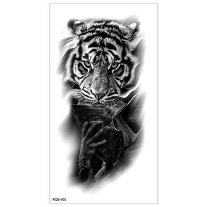 Maquillage bras complet nouveau autocollant de tatouage animal demi tigre lion ensemble imperméable en option