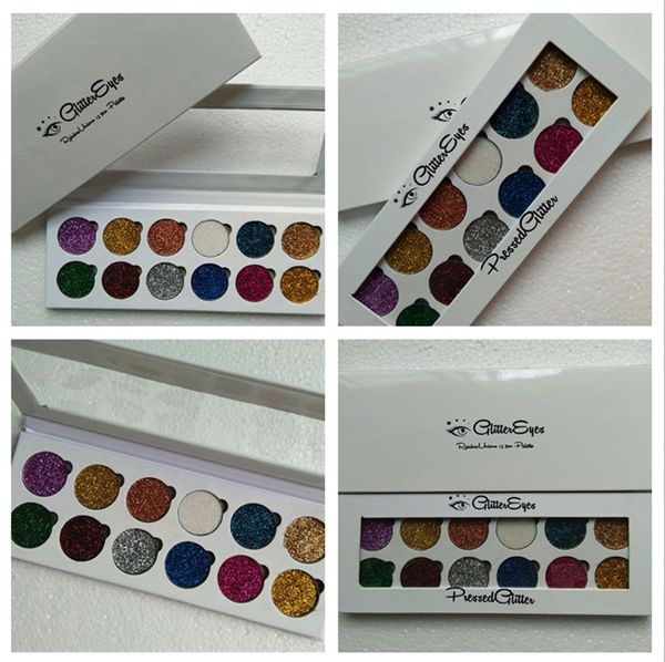 Maquillage Fard à paupières Glitter 12 couleurs Palette de fard à paupières Glitter Stock VENTE!