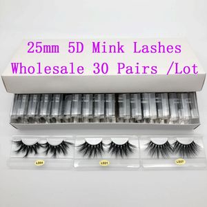 Cils de maquillage en gros cils de vison beauté 25mm cils de vison 3D cils en vrac Extension de cils pleine bande 5D cils