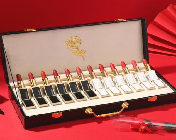 Makeup Lipstick Set Limited Gift Box Valentine039s Day Luxury Matte Shimmer Vegan Lip Stick Kit Birthday Christmas Lasting3015348