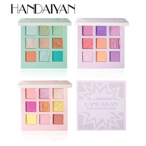 HANDAIYAN Maquillage des yeux fard à paupières palette 9 couleurs miroitant pigment ombre à paupières Maquillage mat miroitant ombre à paupières poudre beauté