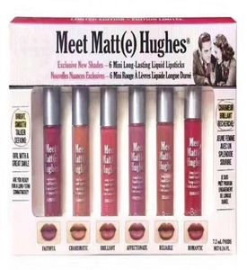 Maquillage Gloss à lèvres mat Rencontrez Matte Hughes Mini set Rouge à lèvres liquide longue durée avec la marque en stock 6pcsset4796957