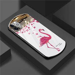 Make-up Mirror Case Custom Mobile Phone Cover voor iPhone XS 12 Pro Max met gehard glas B146