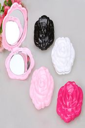 Make-upspiegel Kleur Roze Retro Roos Bloemvorm Cosmetische Make-up Compacte Spiegel 3D Stereo Dubbelzijdig 100pcslot5017055