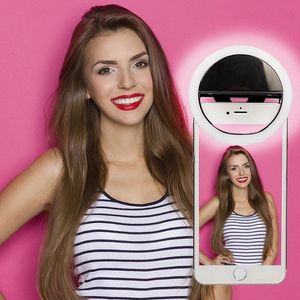 Makeup Mirror USB Mobile Phone Light Clip Selfie LED Auto Flash For Cell Phone Smartphone Round Portable Selfie Flashlight