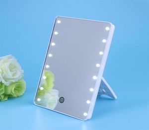 Make -upspiegel met 16 LED's cosmetische spiegel met touch dimmer schakelaar batterij bediende ijdelheidstandaard voor Tabletop21293379454215