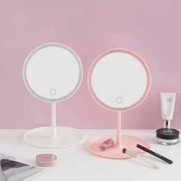 Miroir de maquillage avec miroir de vanité à la lumière du jour à LED blanche claire détachable / base de stockage 3 modes miroir avec câble USB cadeau léger