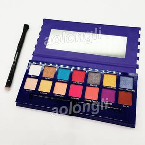 Palette de maquillage fard à paupières Riviera 14 couleurs fard à paupières avec pinceau miroitant fard à paupières mat collines palette beauté livraison gratuite