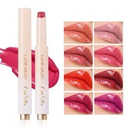 Make-up druk op lippenstift en lipvoering spiegel gloss lipglazuur gladmaken moisturizer langdurige voedzame gemakkelijk gemakkelijk te dragen 8 kleuren cosmetica maquillage lippenstiften tint