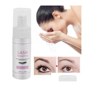 Make -up remover melao 50 ml wimper reinigingsschuim shampoo pomp ontwerpen reiniging oog lashes extensieve ogen met borstel schoonheidsset drop deli dhonh