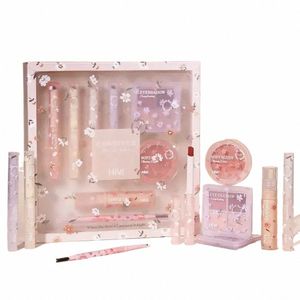 Maquillage Set Box Full Lip Gloss Glitter Palette de Fard à Paupières Rouge à Lèvres Highlight Poudre Blush Femmes Cosmétiques Maquillage Cadeau de Noël Y74R #