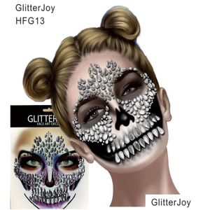 Make -up sets HFG13 Festival Skl Bone Face Jewel met tandensticker voor Carnival Night Clubbing Body Art4821101 Drop Delivery Health Bea Othhf