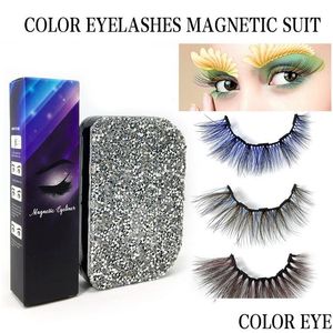 Make -up sets nieuwe magnetische vloeibare eyeliner colorf valse wimpers set waterdichte langdurige wimperverlengingsdruppel