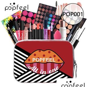 Ensembles de maquillage Popfeel cadeau débutant 24 pièces dans un sac ombre à paupières brillant à lèvres bâton à lèvres B correcteur cosmétique maquillage collection livraison directe Otbgb