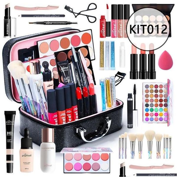 Conjuntos de maquillaje Popfeel Set Fl Colección de maquillaje para principiantes Todo en uno Kit de cosméticos ligeros para niñas Entrega directa Salud Belleza Dhnzc Dhung